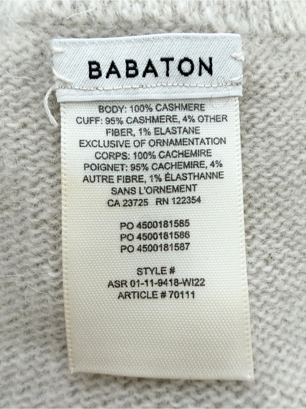 Babaton Aritzia Cashmere Tech Gloves Beige One Size - Picture 5 of 6